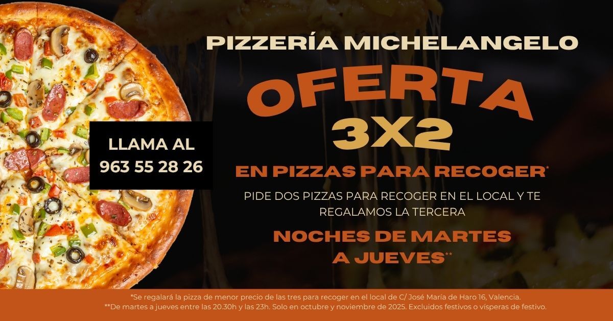 oferta 3x2 pizzas valencia